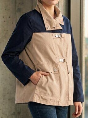 Cortefiel Women's Utility Field Jacket - Tan/Black - Spanish Designer - Siz